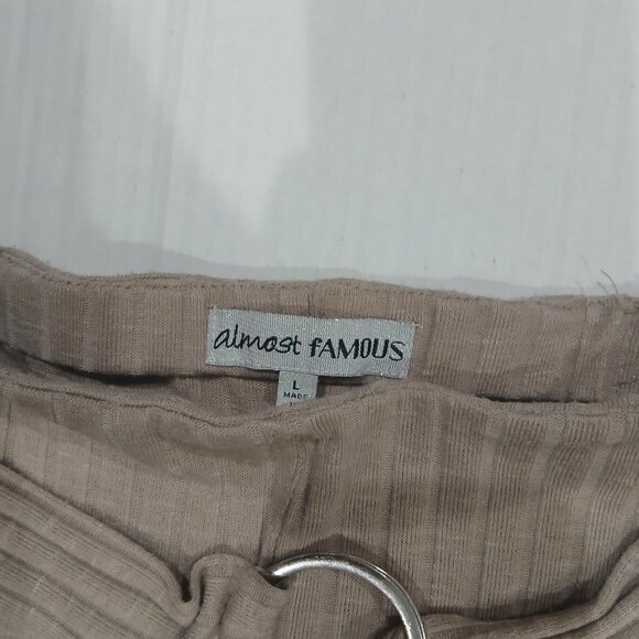 Almost Famous Women's 2 pcs set wide legs long pants & crop top size L. - Picture 3 of 11